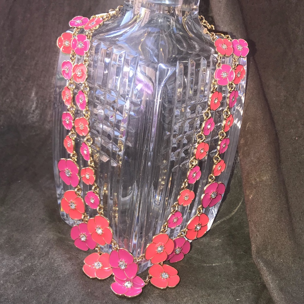 Kate Spade pink & coral gold double necklace